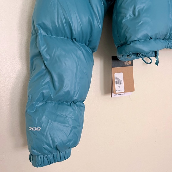Women’s The North Face Cropped Nuptse in Storm Blue, Size XS - Picture 4 of 6